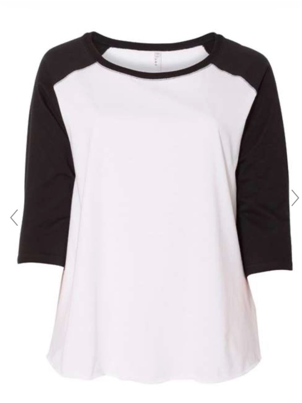 LAT Women's Curvy Collection Baseball Three-Quarter Sleeve